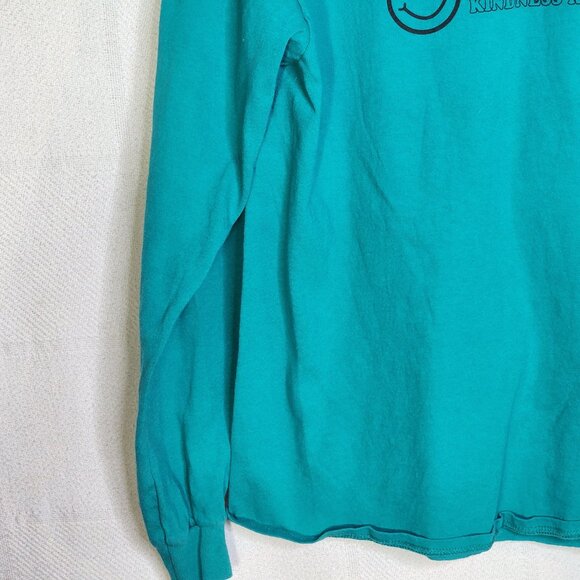 Delta Pro Weight Teal Green It's a Great Day Kindness Revolution LS Cotton Tee L - Picture 6 of 16